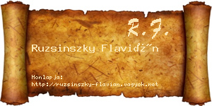 Ruzsinszky Flavián névjegykártya
